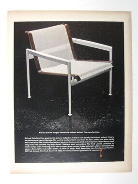 Richard Schultz Knoll Leisure Chair Indoor Outdoor 1960s Print Advertisement
